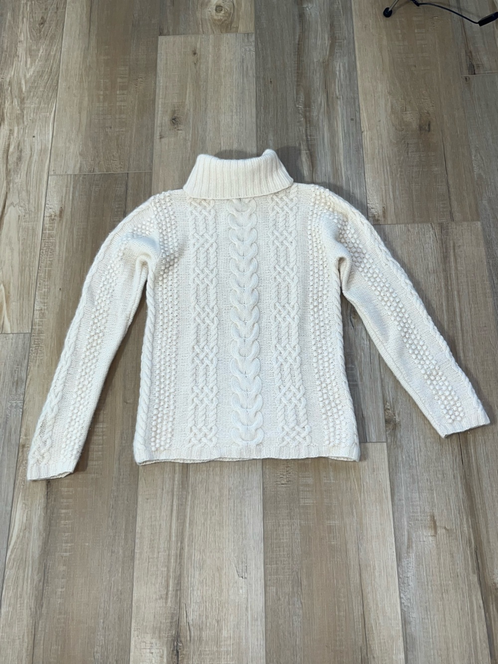 Grayson & Dunn Women’s 100% Cashmere Cable Knit Bobble Sweater Size Small